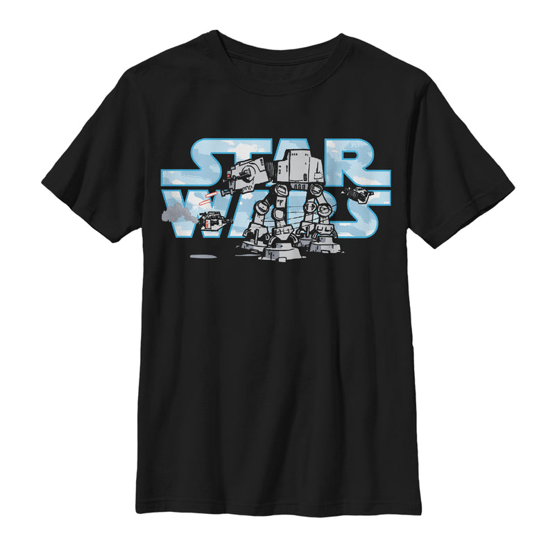 Boy's Star Wars Cartoon AT-AT Journey T-Shirt