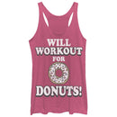 Women's CHIN UP Will Work Out For Donuts Racerback Tank Top