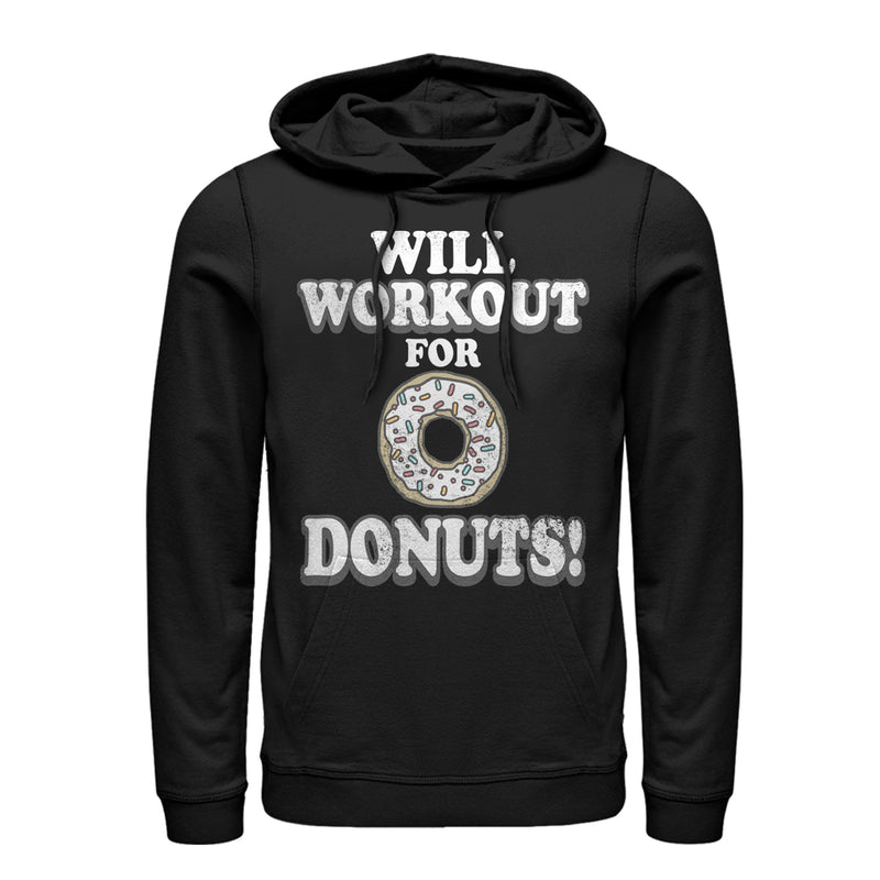 Women's CHIN UP Will Work Out For Donuts Pull Over Hoodie