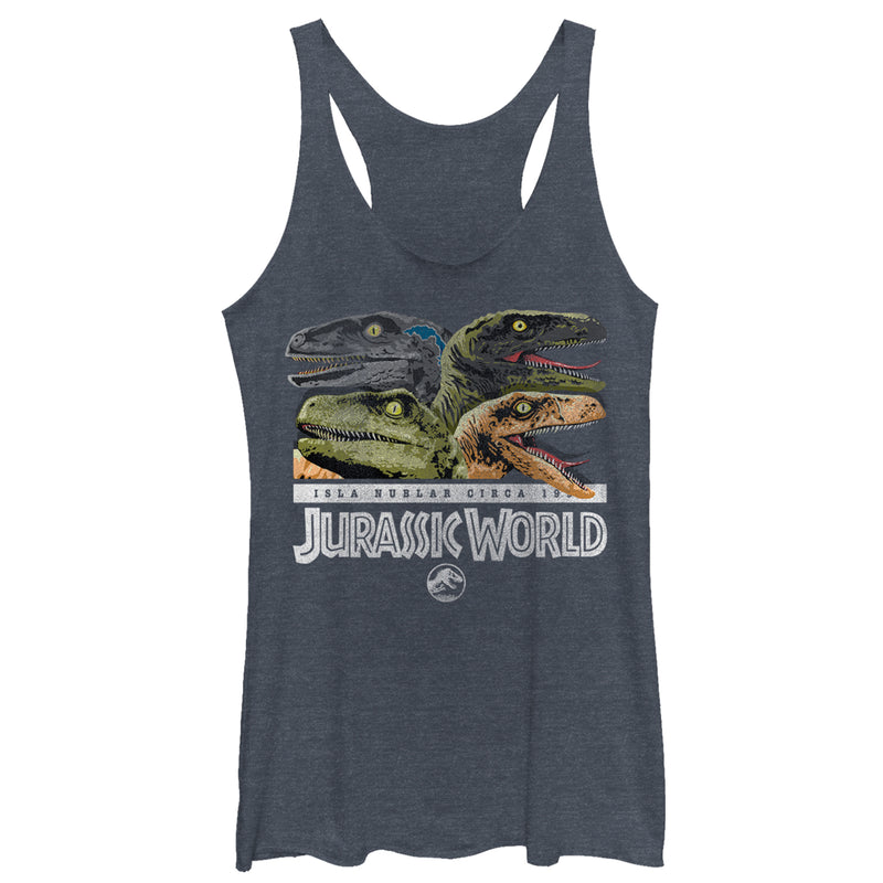 Women's Jurassic World Isla Nublar Raptor Party Racerback Tank Top