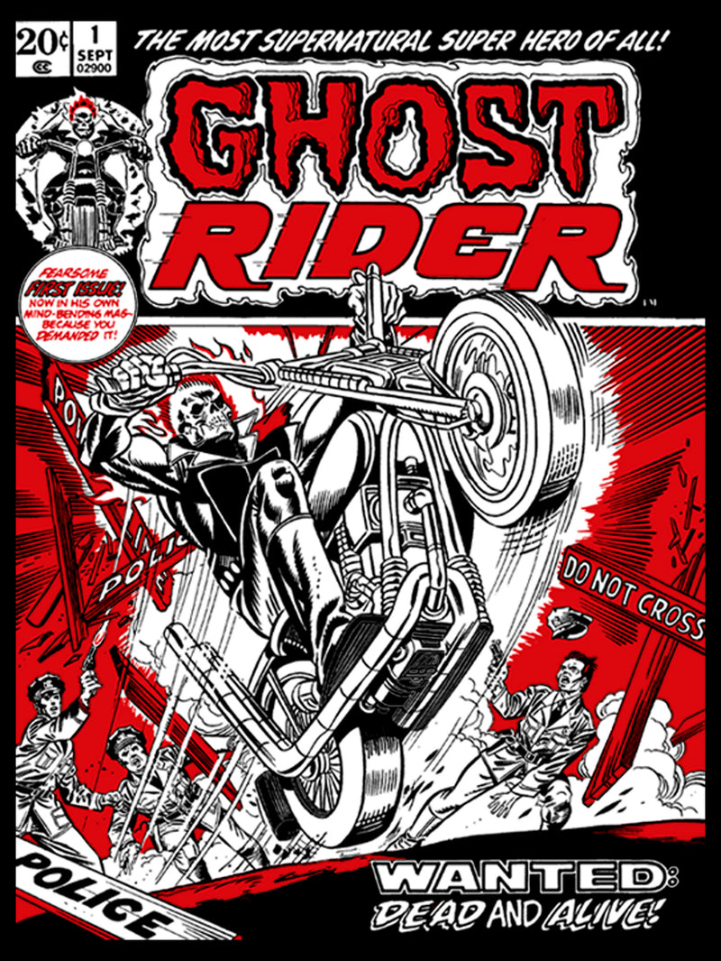 Men's Marvel Ghost Rider Comic Book Cover Print T-Shirt