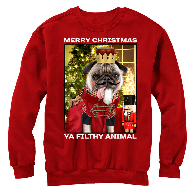 Men's Lost Gods Christmas Nutcracker Pug Sweatshirt