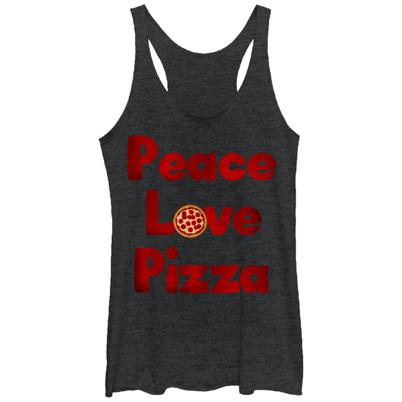 Women's Lost Gods Peace Love Pizza Racerback Tank Top