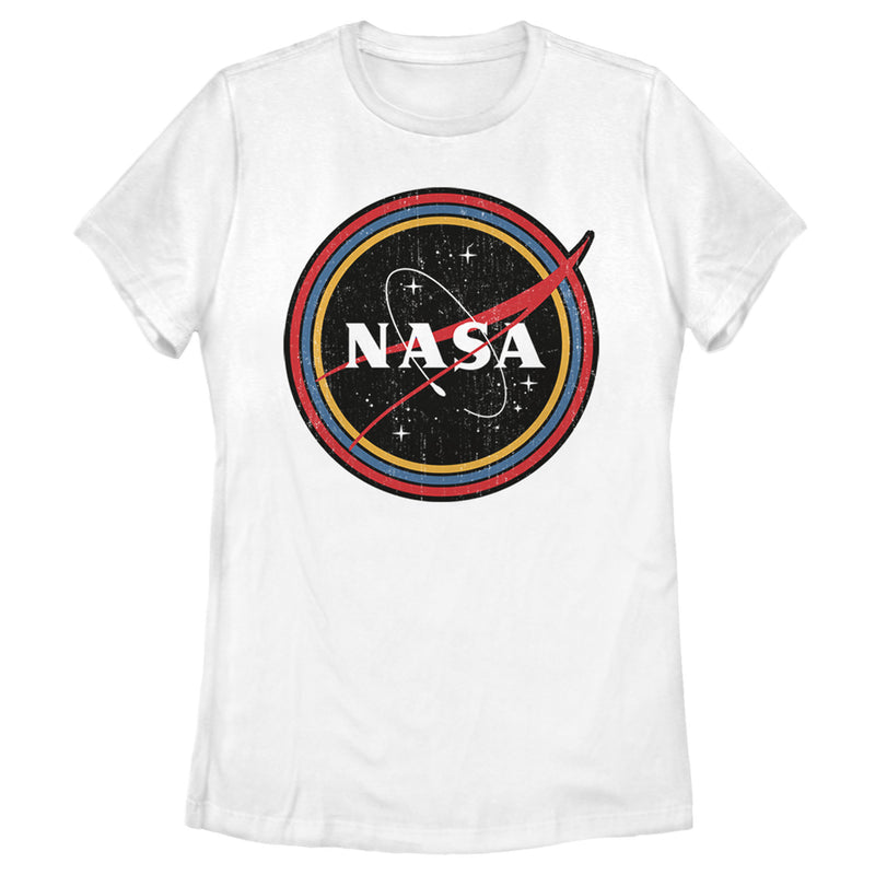 Women's NASA Galaxy In Rainbow Circles T-Shirt