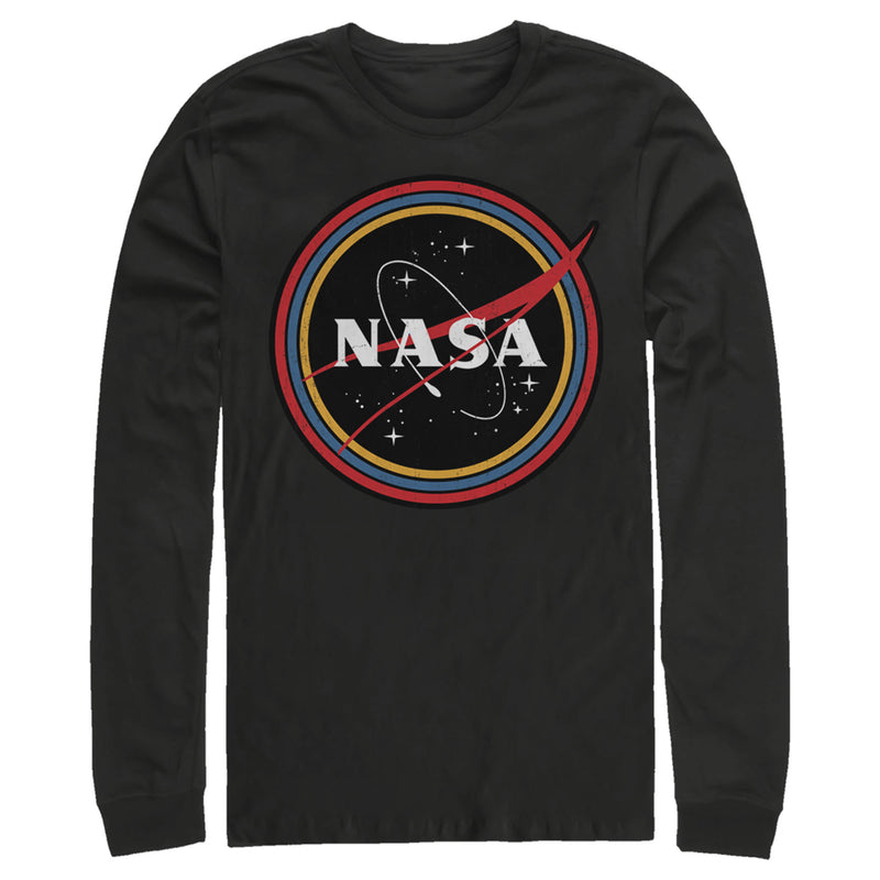 Men's NASA Galaxy In Rainbow Circles Long Sleeve Shirt