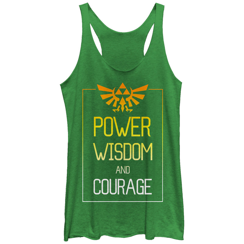 Women's Nintendo Legend of Zelda Power Wisdom Courage Racerback Tank Top
