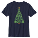 Boy's Nintendo Christmas Tree Mosaic T-Shirt