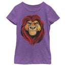 Girl's Lion King Geometric Mufasa Portrait T-Shirt