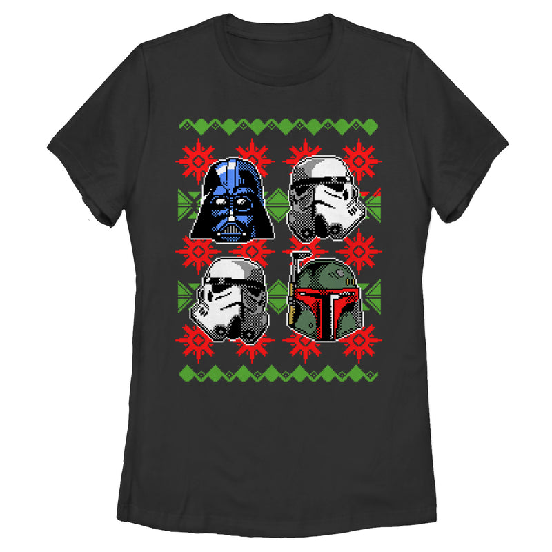 Women's Star Wars Ugly Christmas Empire Helmets T-Shirt