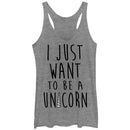 Women's Lost Gods I Just Want to be a Unicorn Racerback Tank Top
