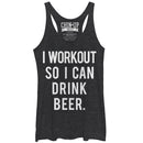 Women's CHIN UP Workout for Beer Racerback Tank Top