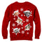 Women's Lost Gods Ugly Christmas Cat Snowflakes Sweatshirt