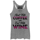 Women's CHIN UP Start With Coffee End With Wine Racerback Tank Top