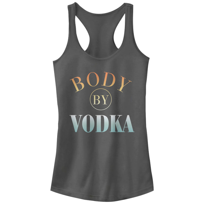 Junior's CHIN UP Body By Vodka Racerback Tank Top