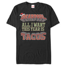 Men's Marvel Christmas Deadpool Wants Tacos T-Shirt