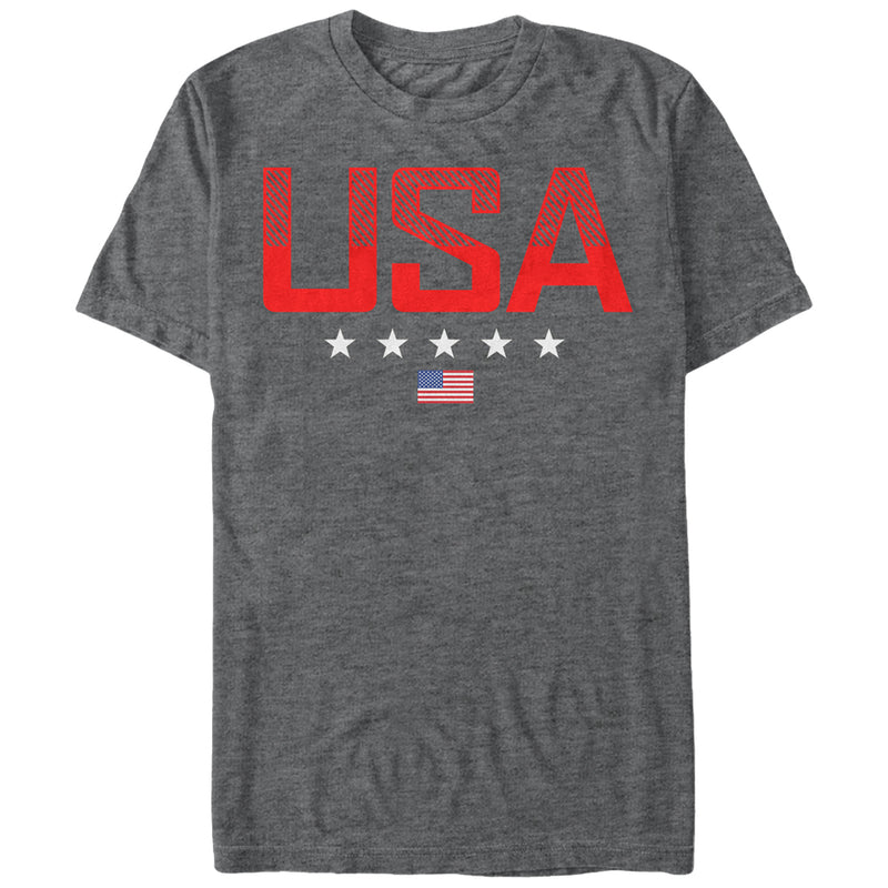 Men's Lost Gods Fourth of July  USA Stripe Design T-Shirt