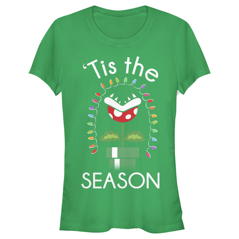 Junior's Nintendo Christmas Mario Piranha Plants T-Shirt