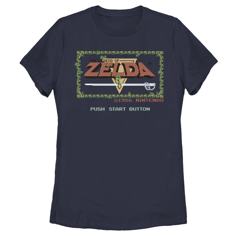 Women's Nintendo Zelda 8-Bit Title Screen T-Shirt