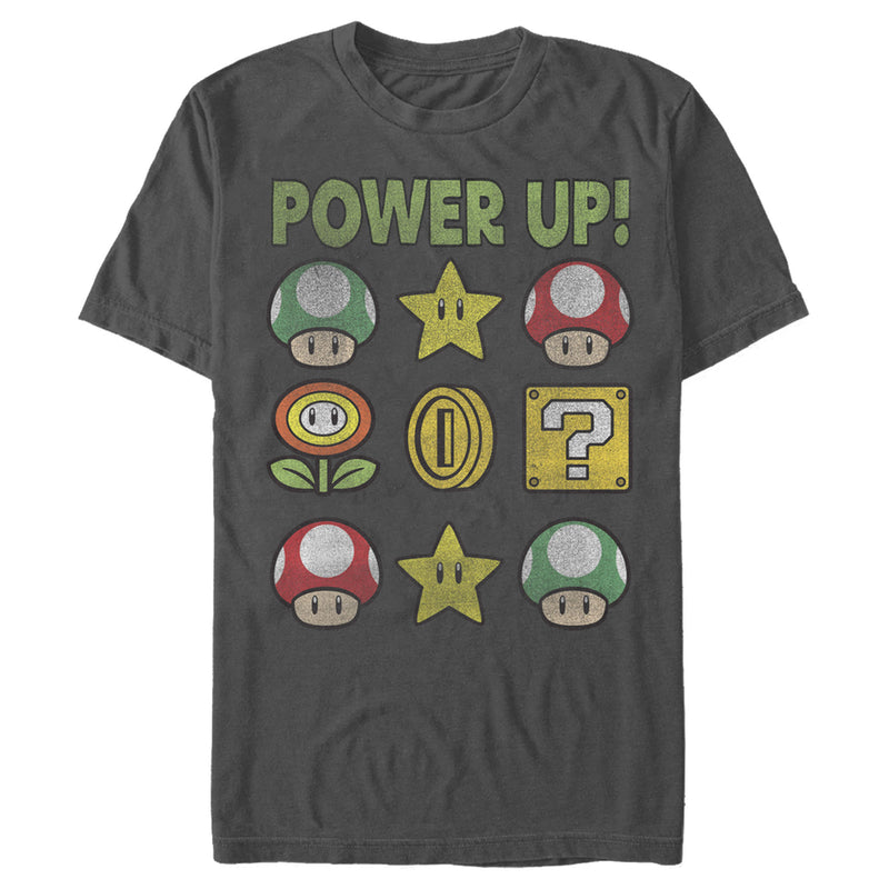 Men's Nintendo Super Mario Power Up Bingo T-Shirt
