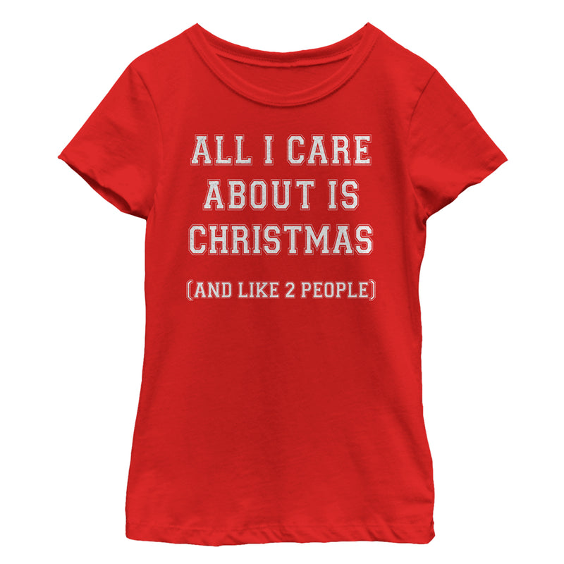 Girl's Lost Gods Christmas and People All I Care About T-Shirt