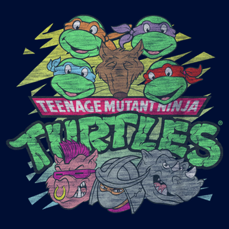 Boy's Teenage Mutant Ninja Turtles Distressed Characters and Villains T-Shirt