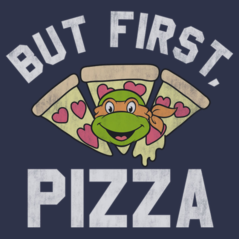 Junior's Teenage Mutant Ninja Turtles But First Pizza Cowl Neck Sweatshirt