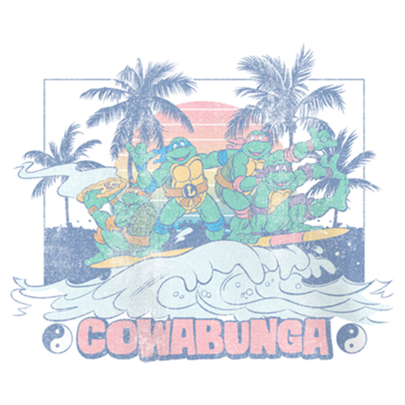 Girl's Teenage Mutant Ninja Turtles Distressed Tropical Beach T-Shirt