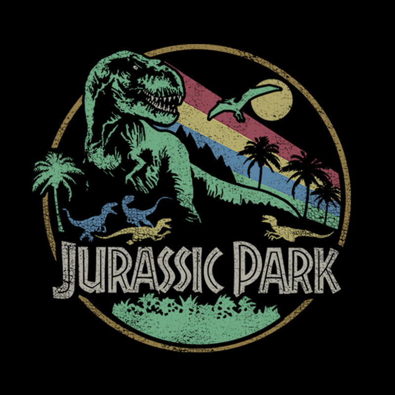 Men's Jurassic Park Rainbow Emblem Pull Over Hoodie