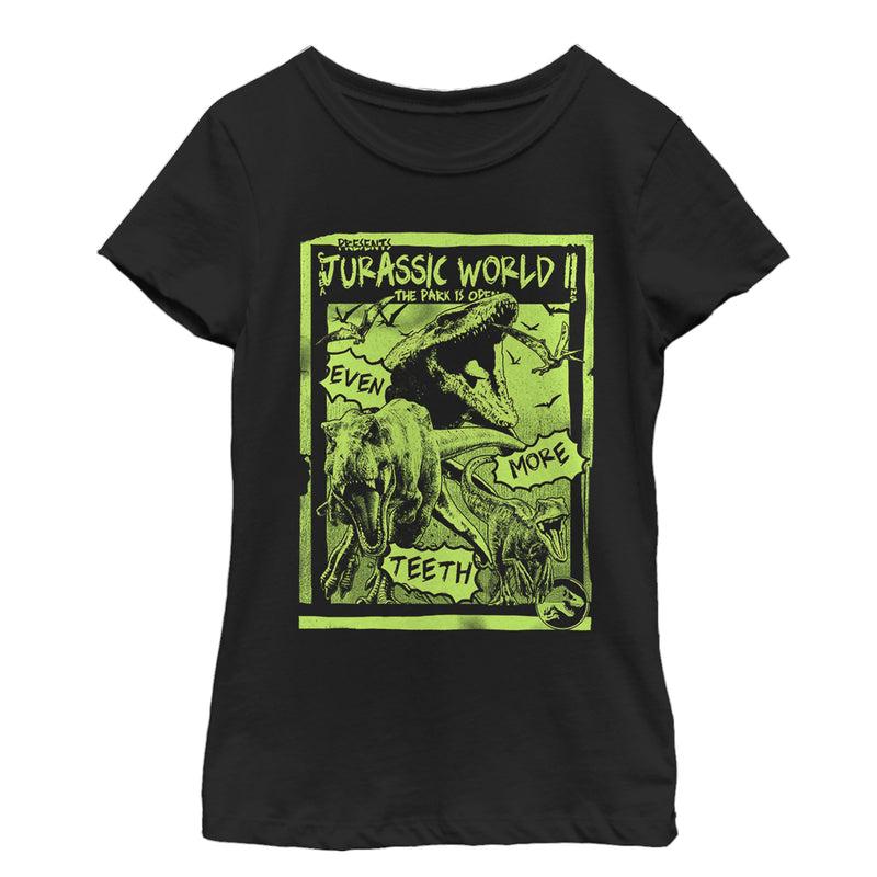 Girl's Jurassic World: Fallen Kingdom More Teeth Poster T-Shirt