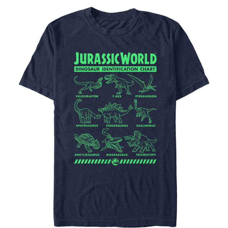 Men's Jurassic World: Fallen Kingdom Dinosaur Identification Card T-Shirt