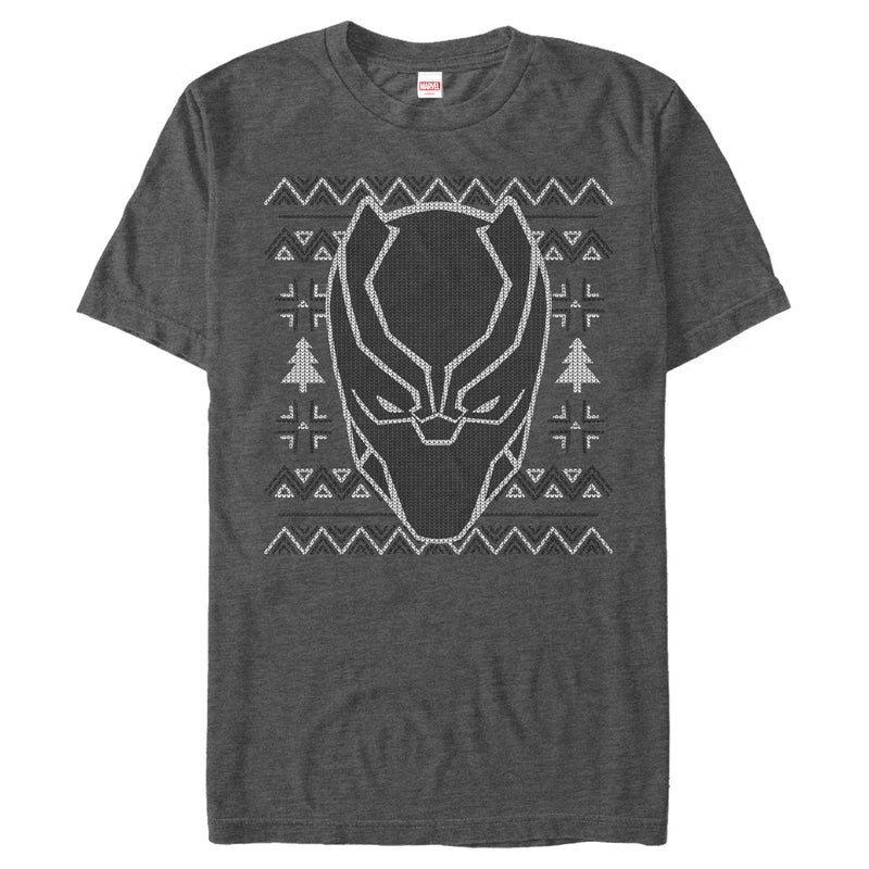 Men's Marvel Ugly Christmas Panther Mask T-Shirt