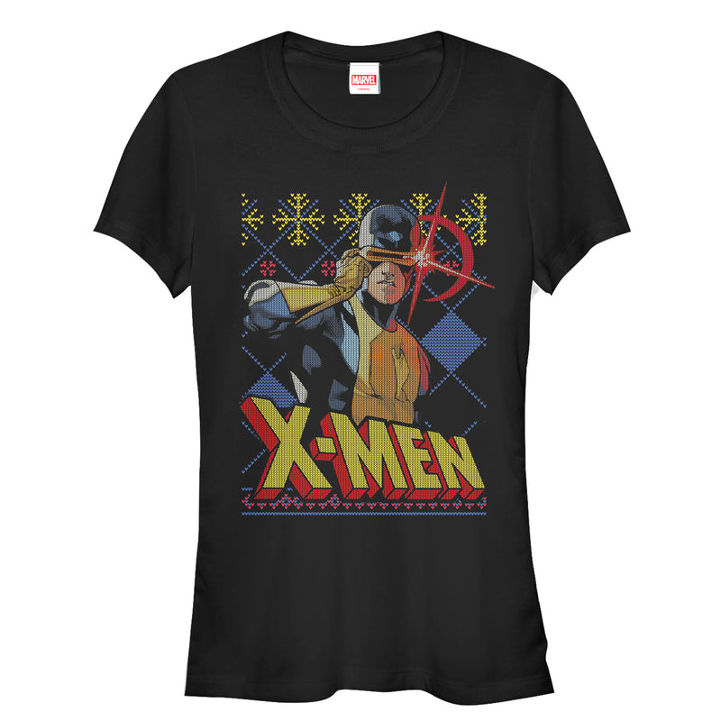 Junior's Marvel Ugly Christmas X-Men Cyclops T-Shirt