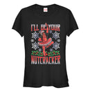 Junior's Marvel Christmas Deadpool Nutcracker T-Shirt