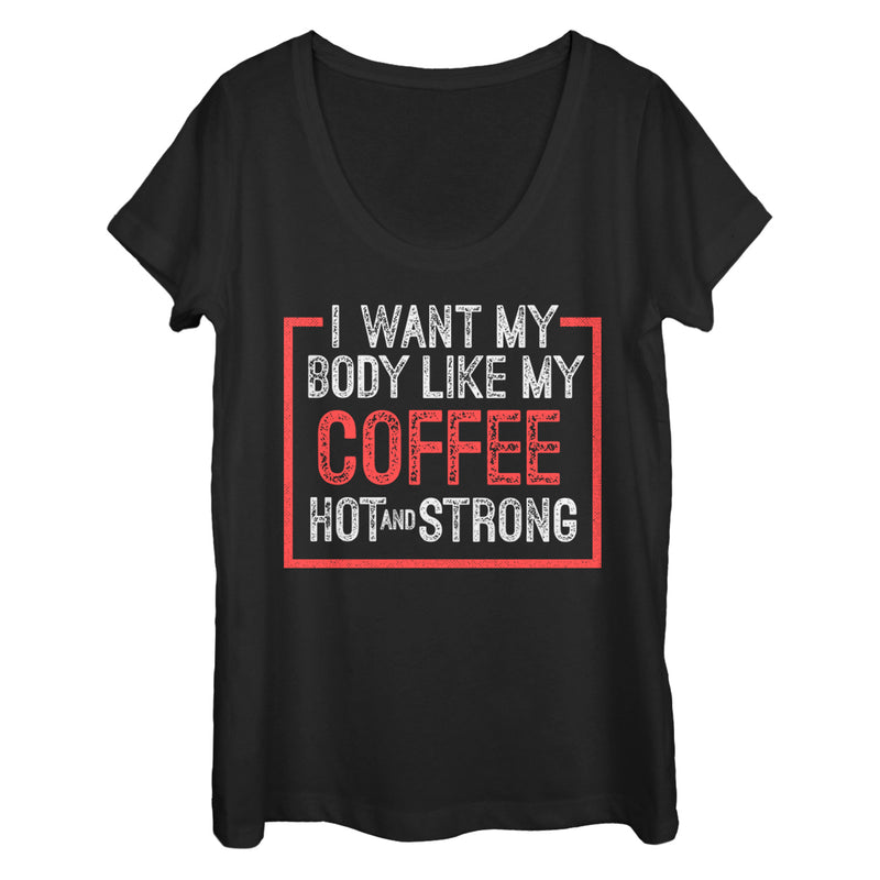 Women's CHIN UP Coffee Hot Strong Scoop Neck