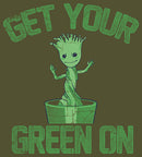 Junior's Marvel Groot St. Patrick's Day Get Your Green On Racerback Tank Top