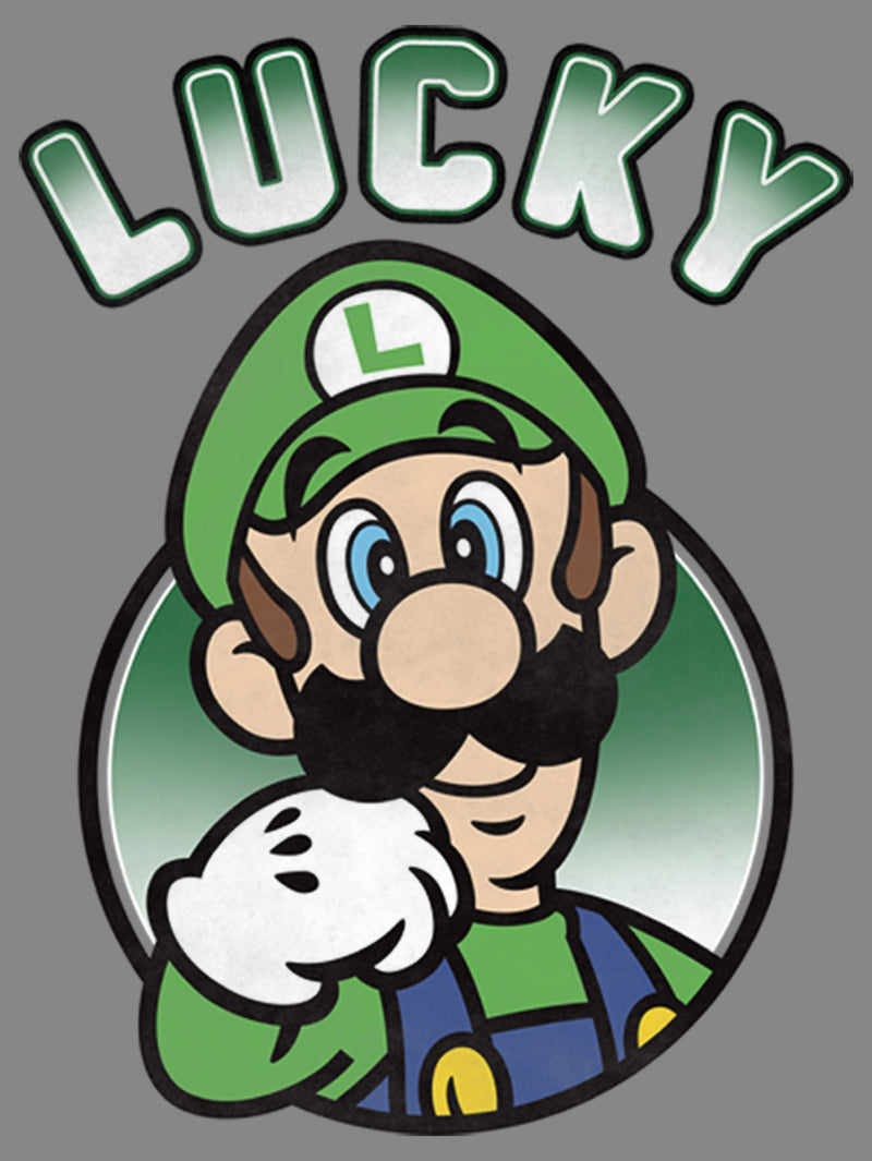 Boy's Nintendo Super Mario St. Patrick's Day Lucky Luigi Retro Performance Tee