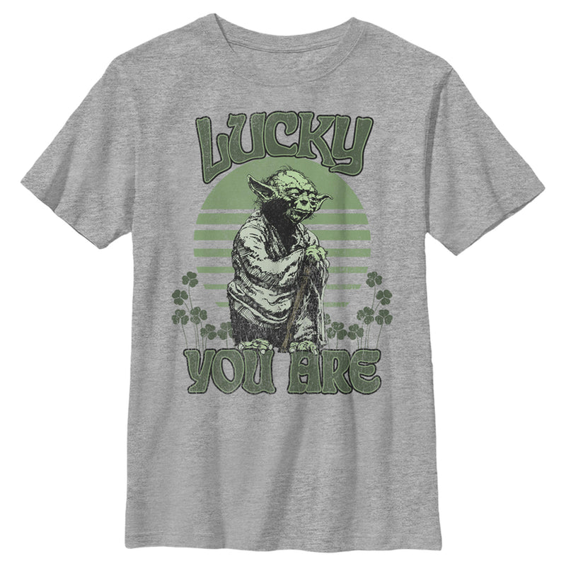 Boy's Star Wars St. Patrick's Day Yoda Lucky You Are Clovers T-Shirt