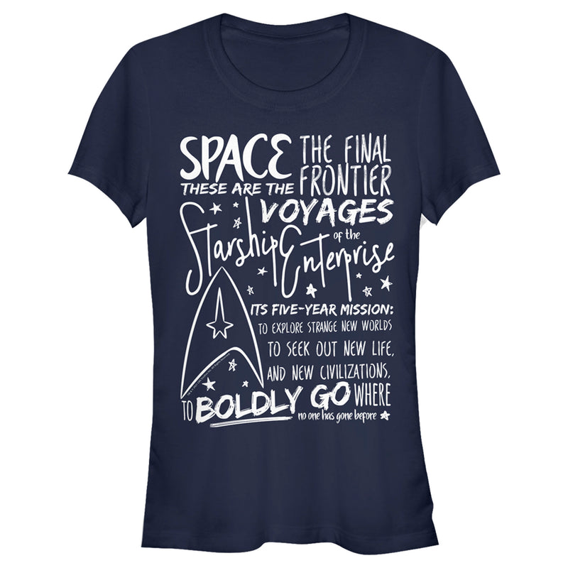 Junior's Star Trek 5-Year Mission Text T-Shirt