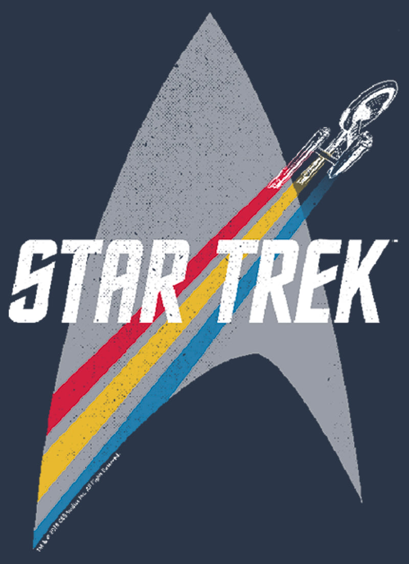 Junior's Star Trek Enterprise Starfleet Rainbow Streak Racerback Tank Top