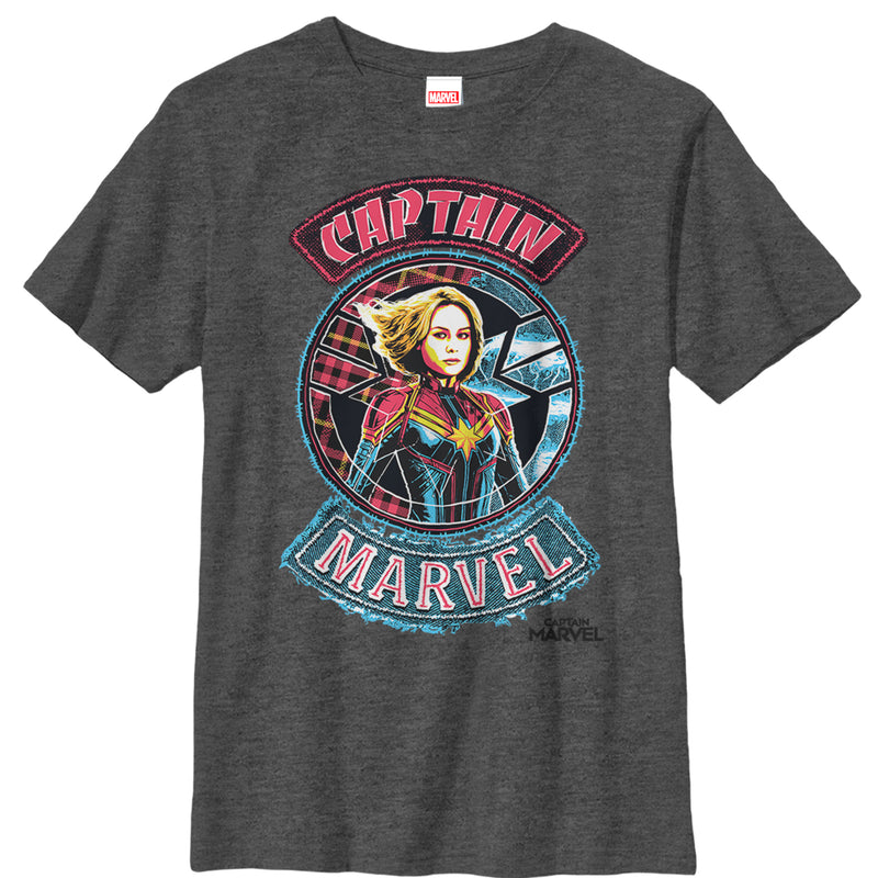Boy's Marvel Captain Marvel Hero Patch T-Shirt