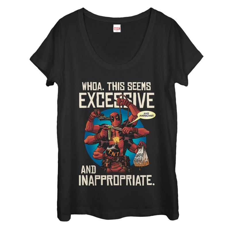 Women's Marvel Deadpool Excessive Behavior Scoop Neck