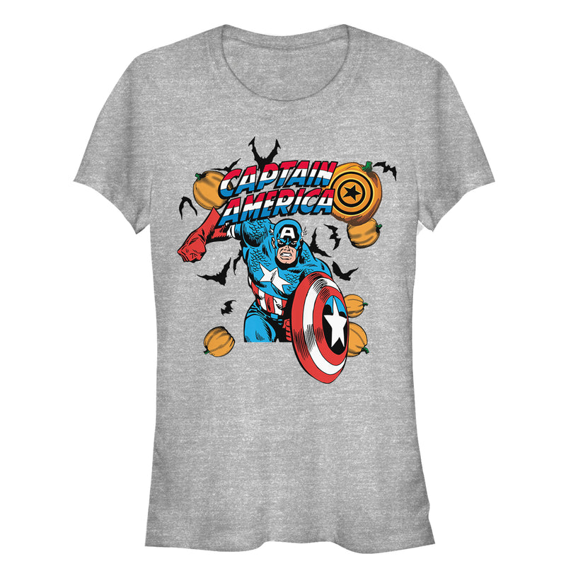Junior's Marvel Halloween Spooky Captain America T-Shirt