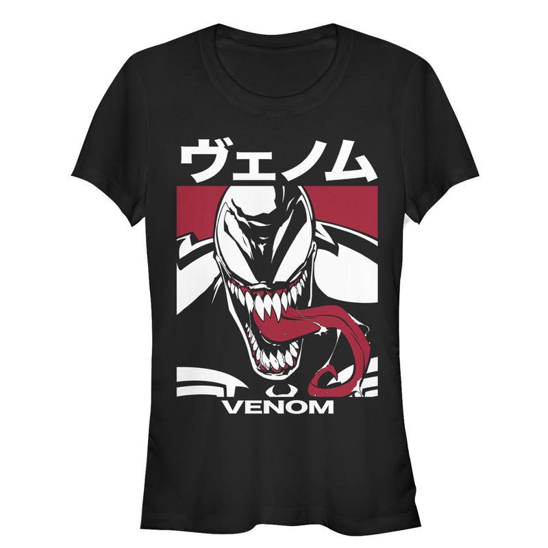 Junior's Marvel Venom Japanese Kanji Character T-Shirt