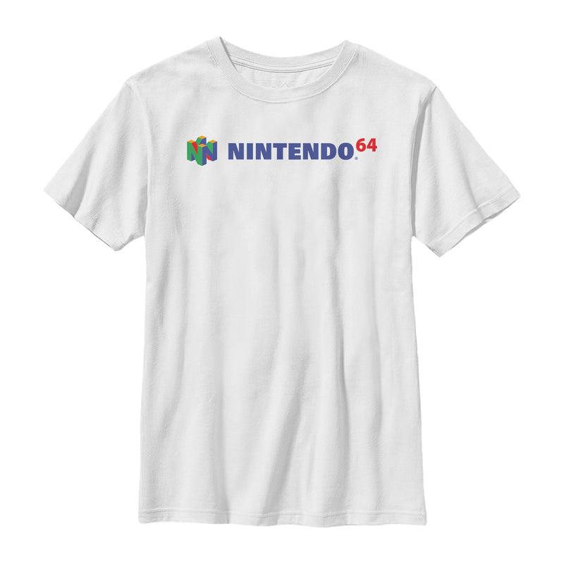 Boy's Nintendo Classic N64 Logo Text T-Shirt