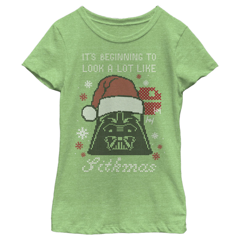 Girl's Star Wars Christmas Sithmas Vader 8-Bit T-Shirt