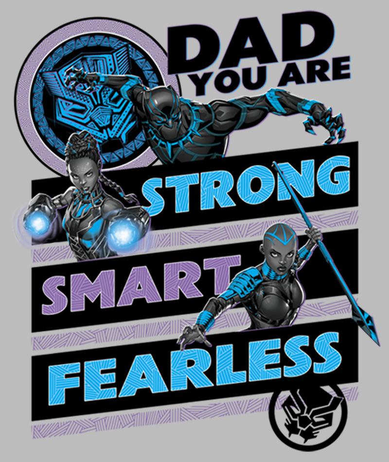 Girl's Marvel Black Panther Dad You are Strong Smart Fearless T-Shirt