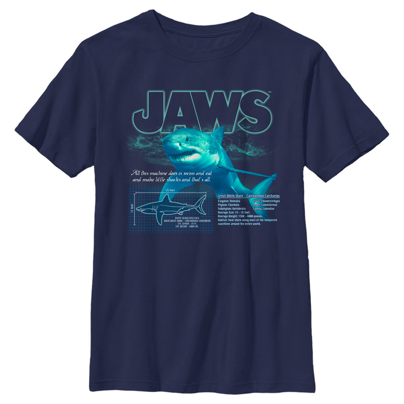 Boy's Jaws Shark Blueprint T-Shirt