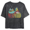Junior's The Little Mermaid Ariel and Flounder Distressed Logo T-Shirt