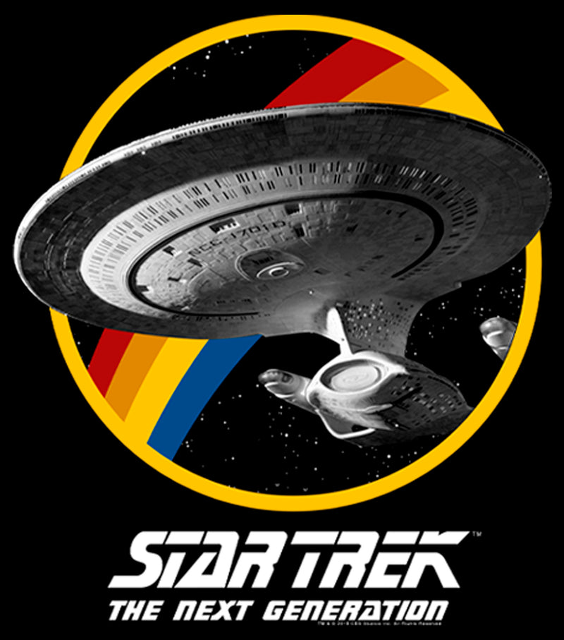 Boy's Star Trek: The Next Generation Rainbow USS Enterprise Circle Galaxy Stars T-Shirt