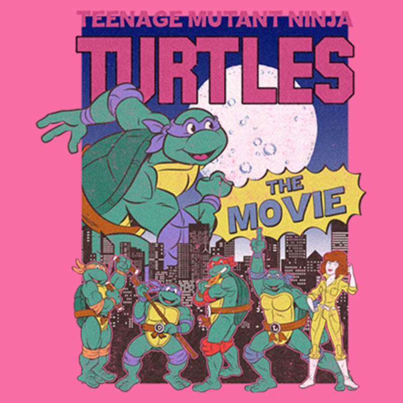 Girl's Teenage Mutant Ninja Turtles The Movie Retro Poster T-Shirt